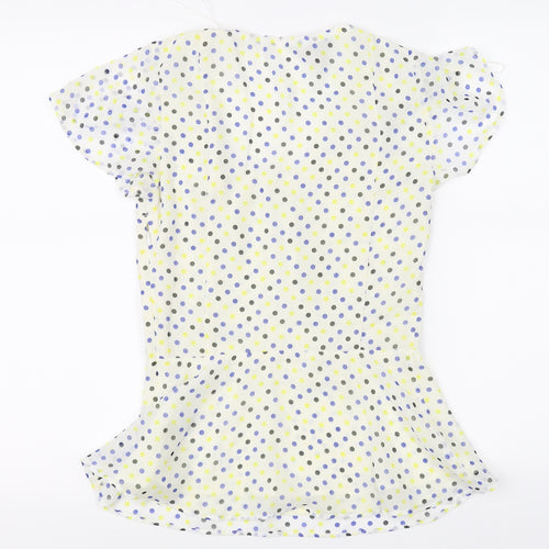 Pepperberry Womens Ivory Polka Dot  Basic Blouse Size 8