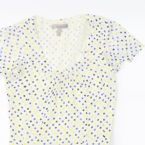 Pepperberry Womens Ivory Polka Dot  Basic Blouse Size 8