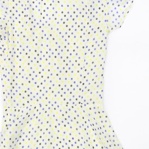 Pepperberry Womens Ivory Polka Dot  Basic Blouse Size 8