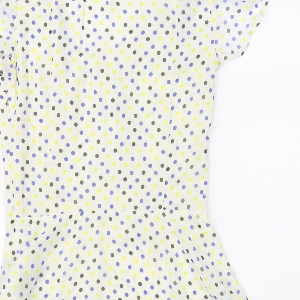 Pepperberry Womens Ivory Polka Dot  Basic Blouse Size 8