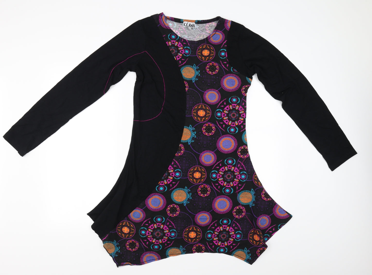 Keawa  Womens Black Floral  A-Line  Size M