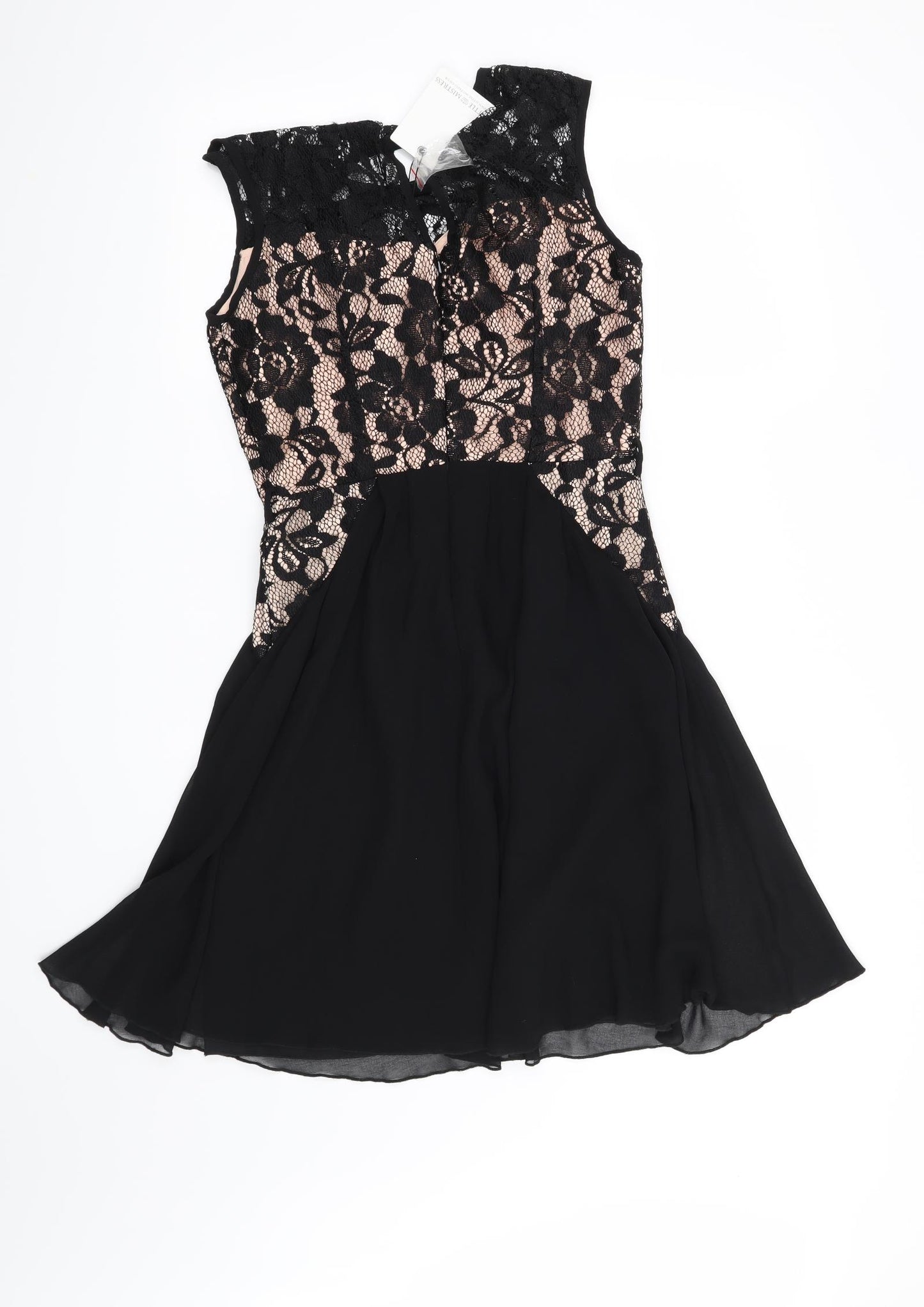 Little Mistress Womens Black Floral  Fit & Flare  Size 8