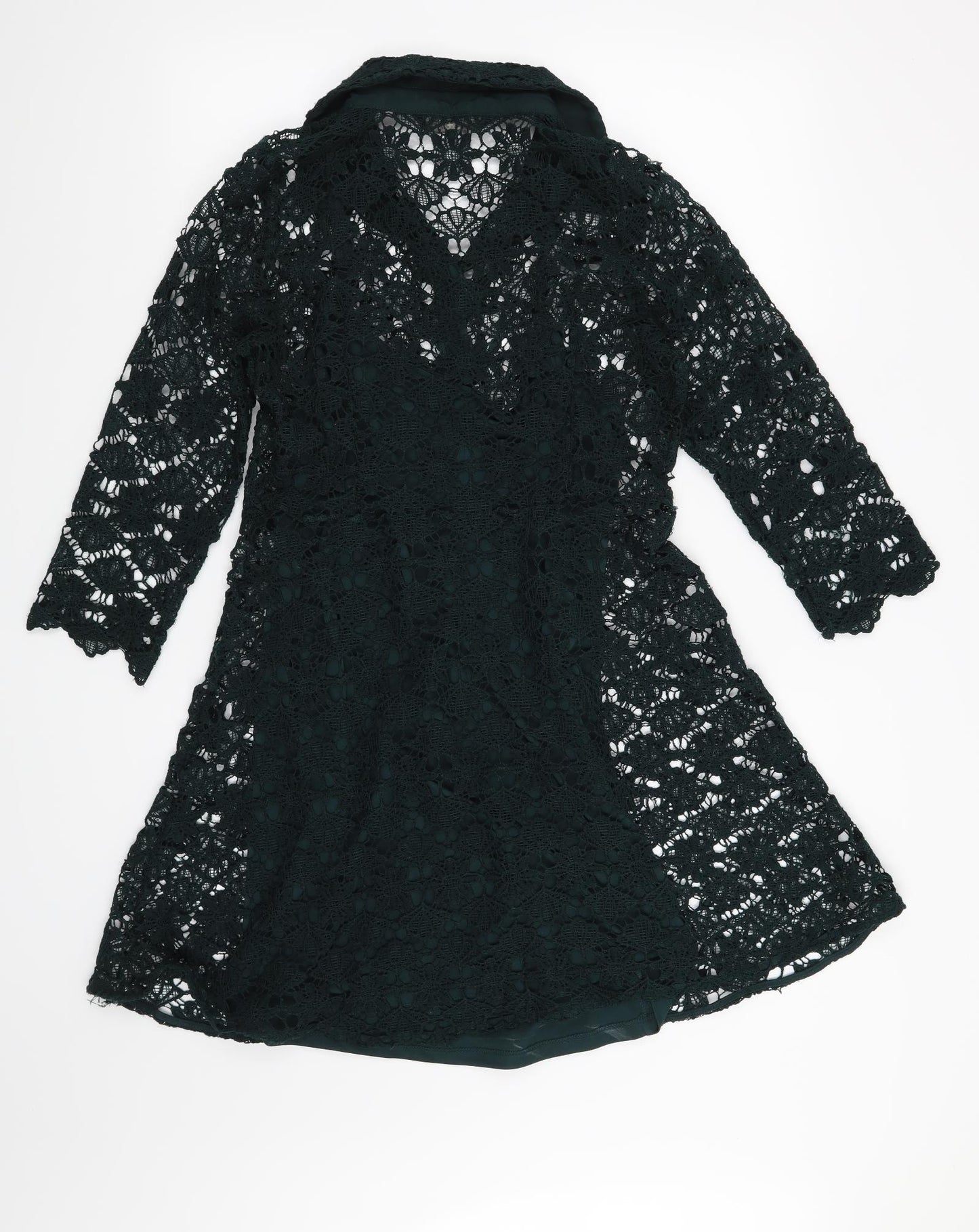 Zara Womens Green Floral  Shirt Dress  Size M