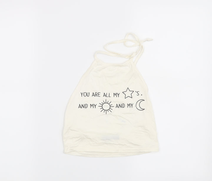 Boohoo Womens Beige Cropped Blouse Size 10 - You are all my stars, and my sun and my moon