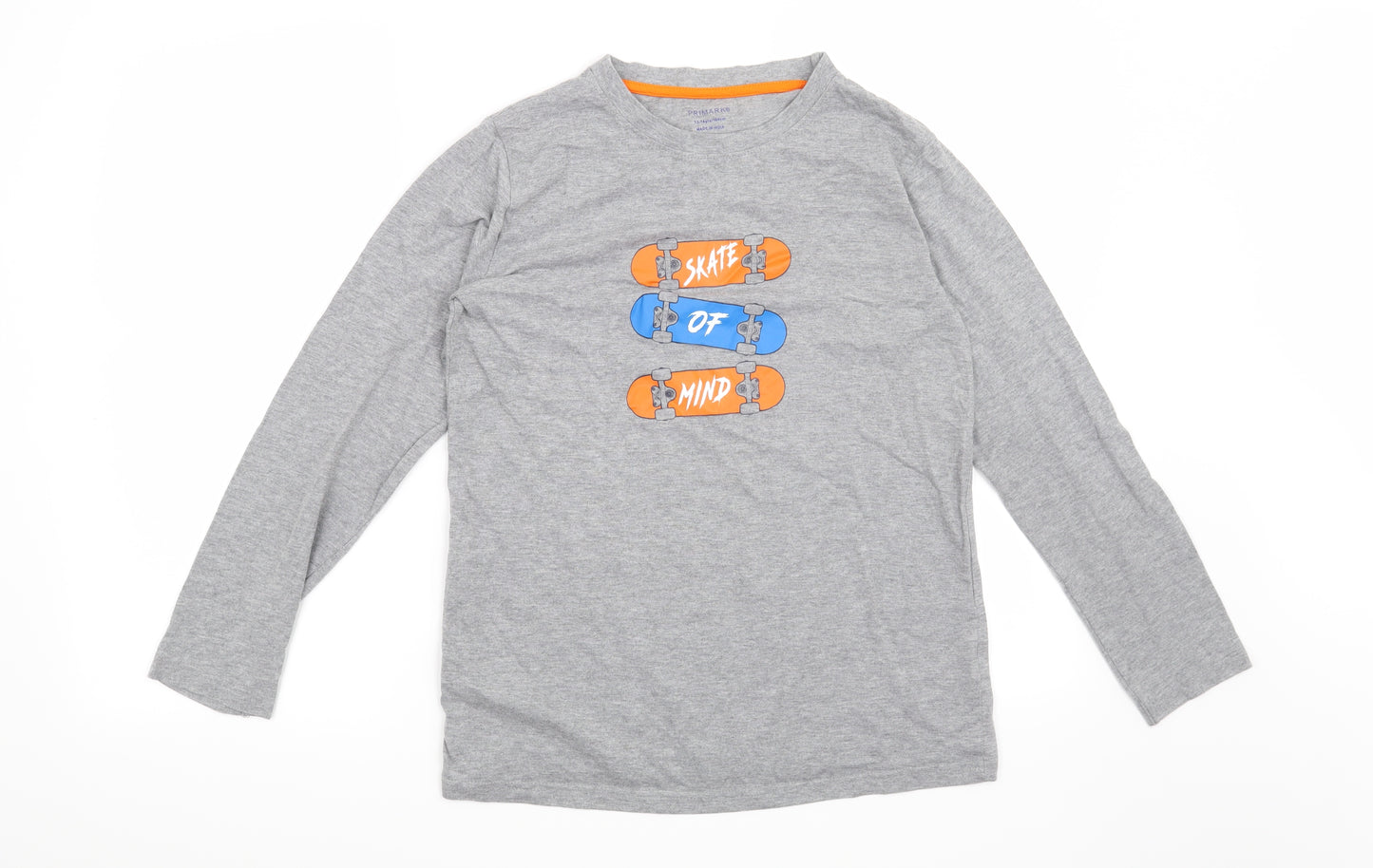 Primark Boys Grey   Basic T-Shirt Size 13-14 Years  - Skate of Mind
