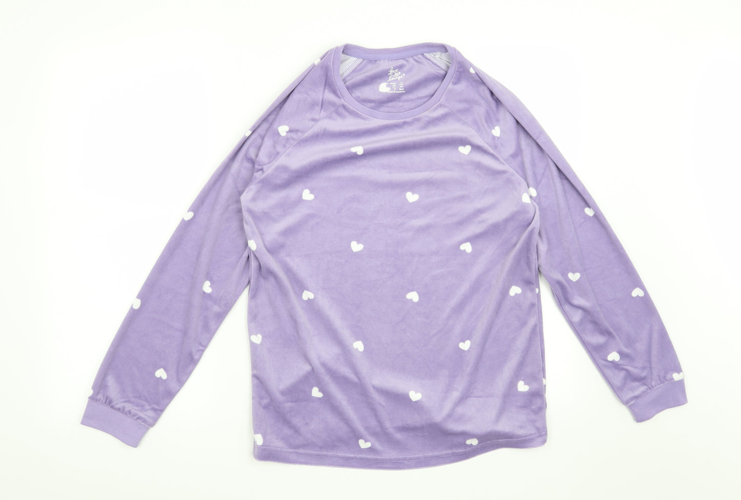 Love to Lounge Womens Purple Solid  Top Pyjama Top Size 6  - Hearts