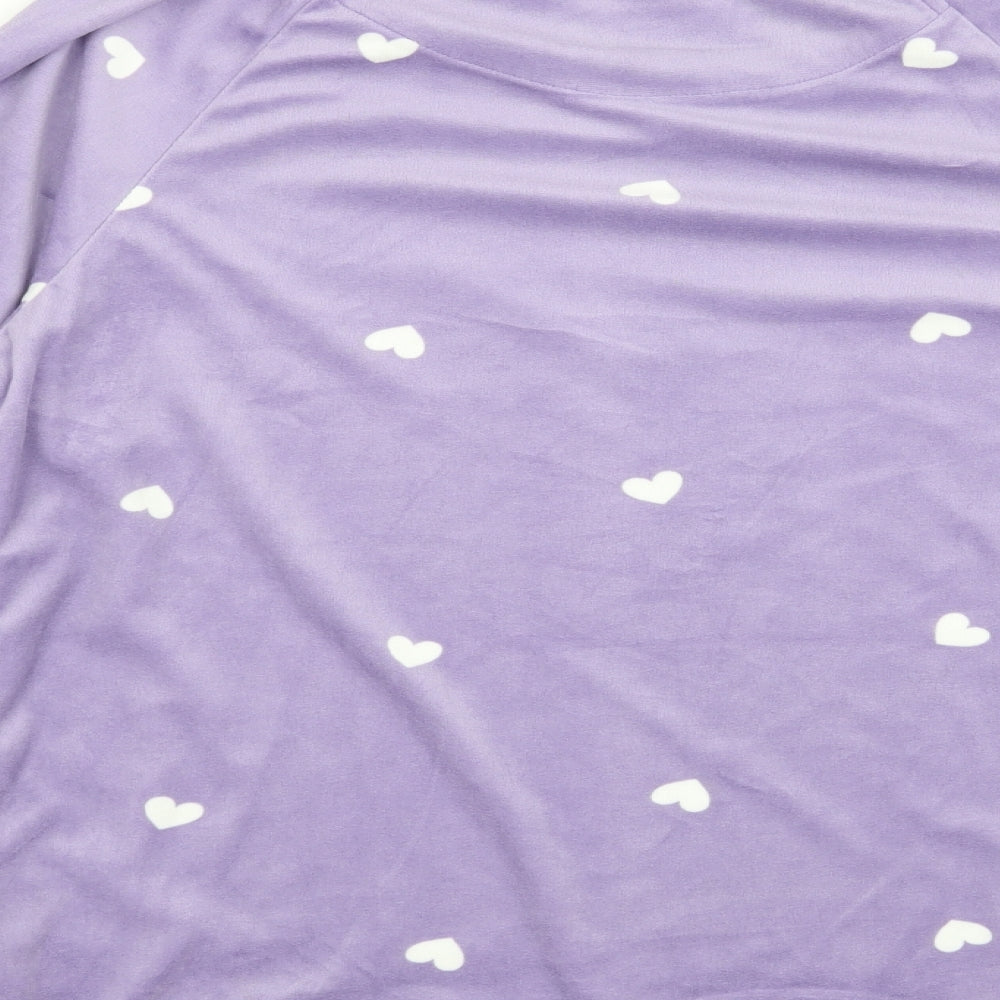 Love to Lounge Womens Purple Solid  Top Pyjama Top Size 6  - Hearts