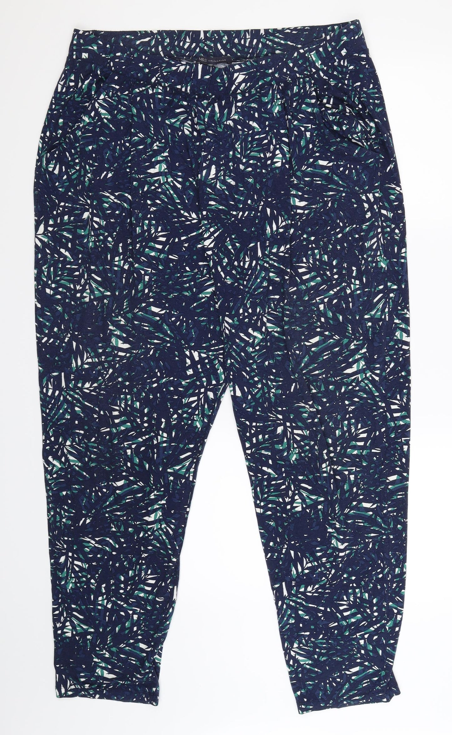 Marks and Spencer Womens Blue Floral  Cami Lounge Pants Size 18