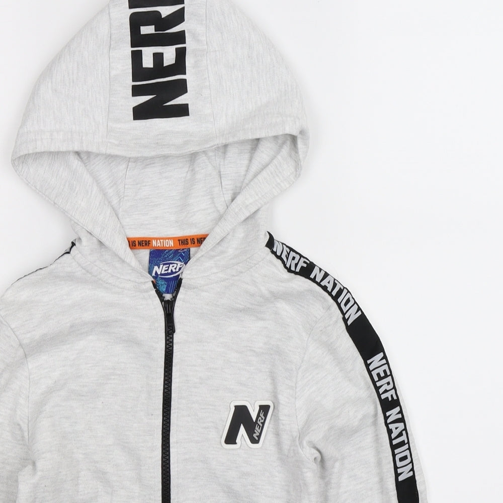 NERF Boys Grey   Full Zip Hoodie Size 7-8 Years