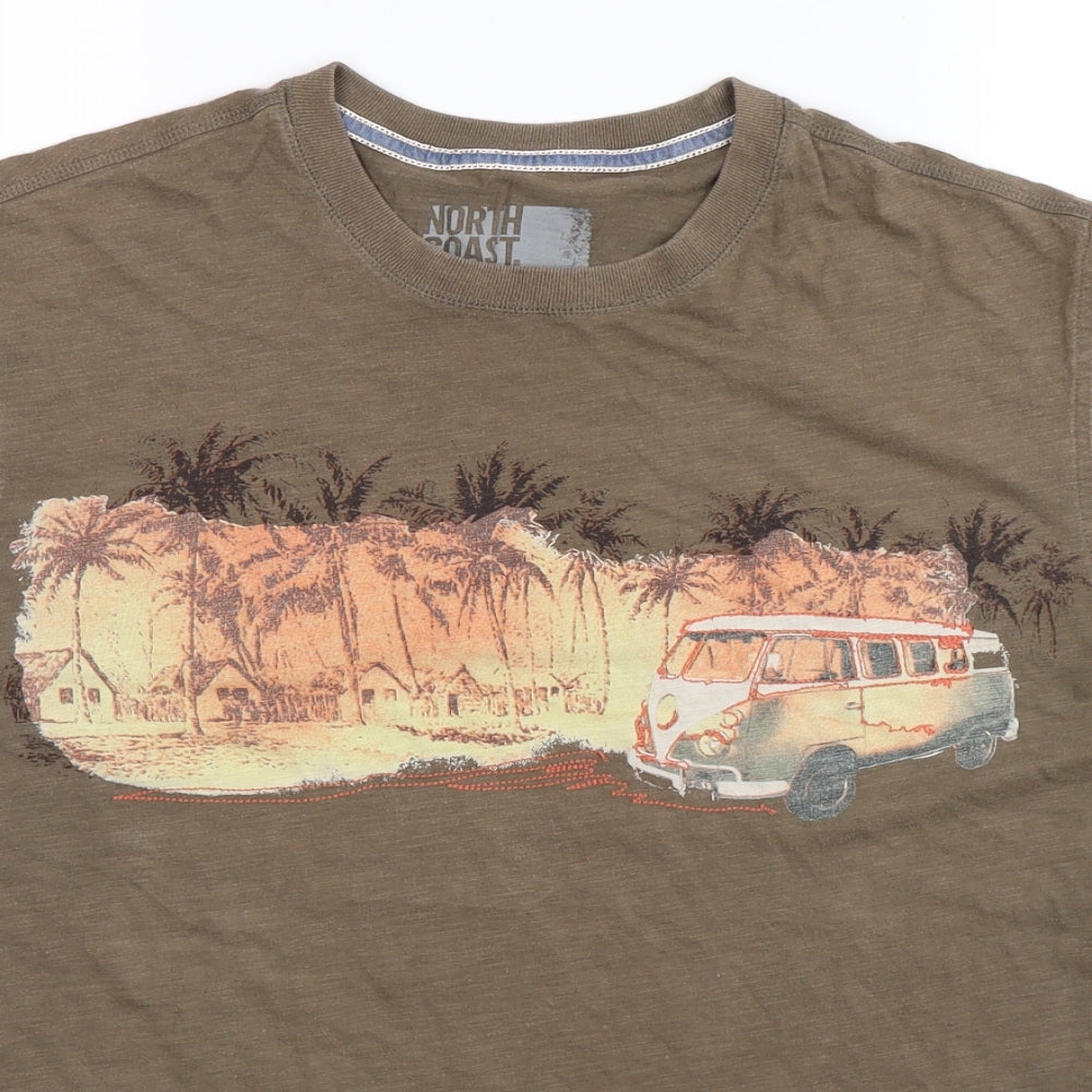 North Coast Mens Brown    T-Shirt Size M