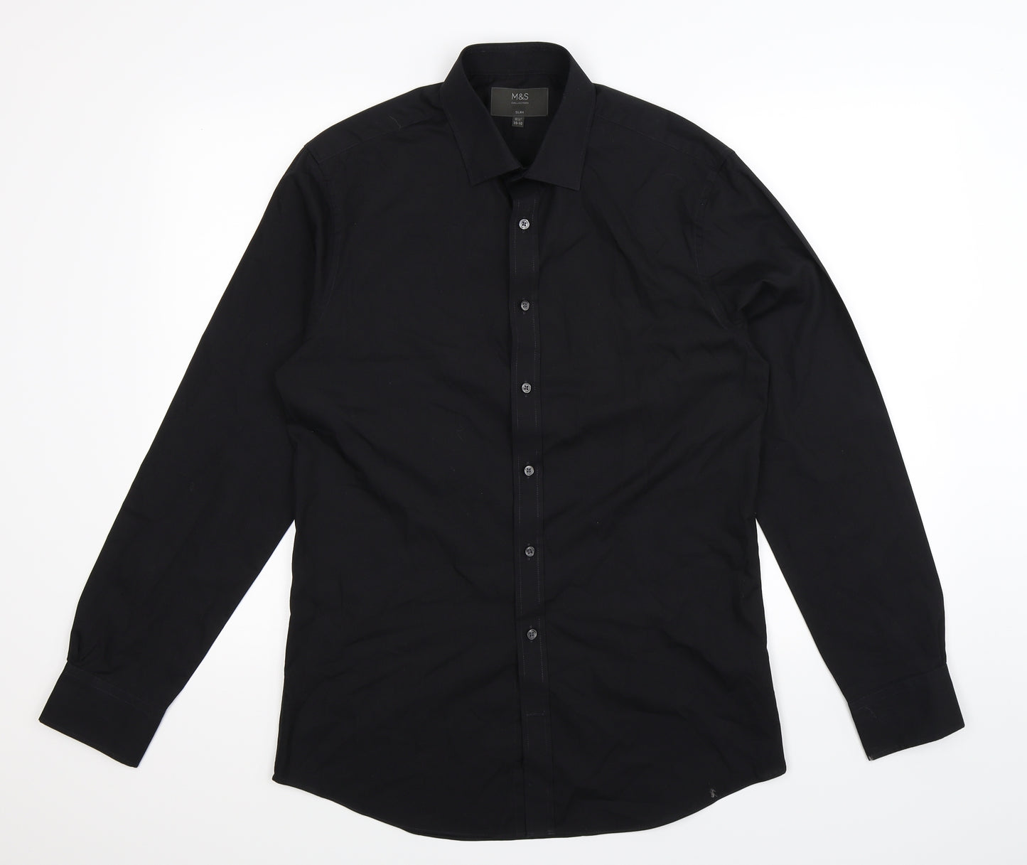 Marks and Spencer Mens Black    Dress Shirt Size 15.5