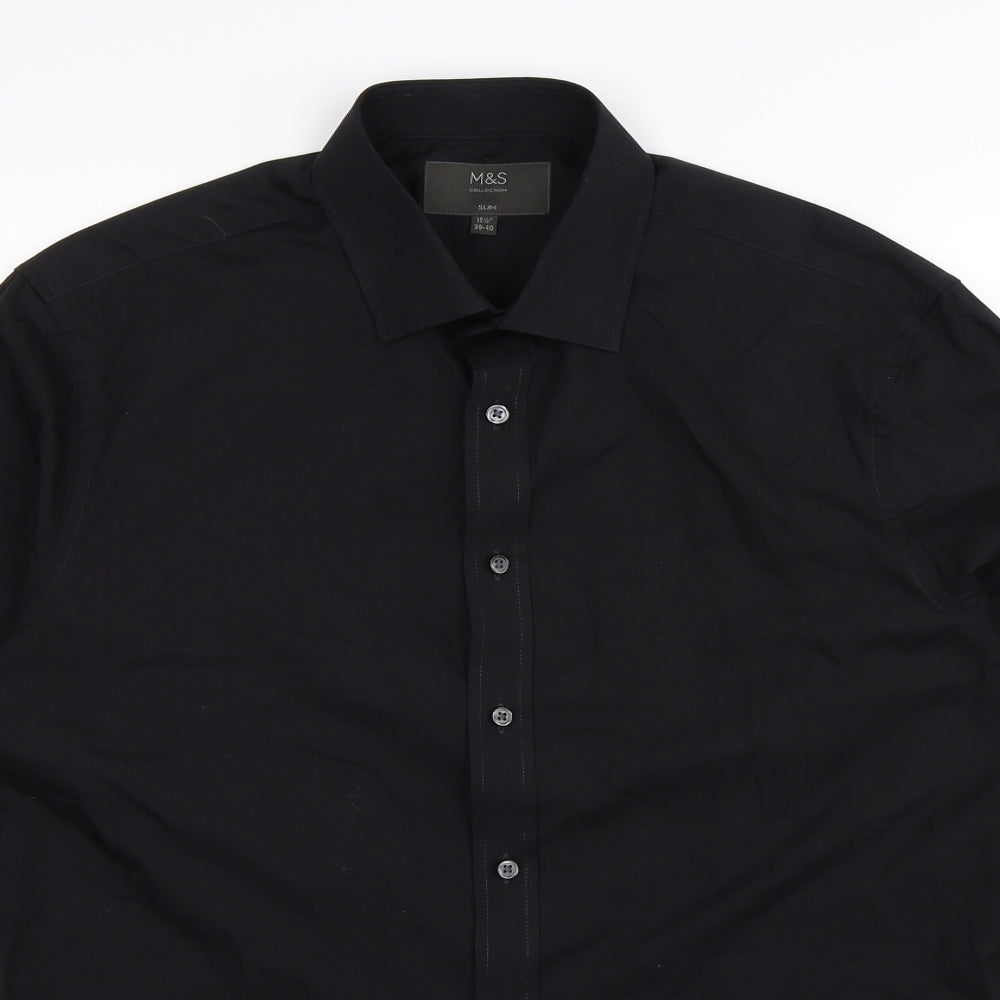 Marks and Spencer Mens Black    Dress Shirt Size 15.5