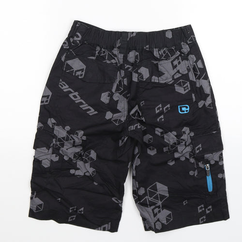 Carbrini Boys Black Geometric  Cargo Shorts Size 10-11 Years