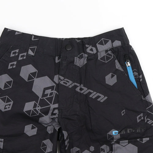 Carbrini Boys Black Geometric  Cargo Shorts Size 10-11 Years