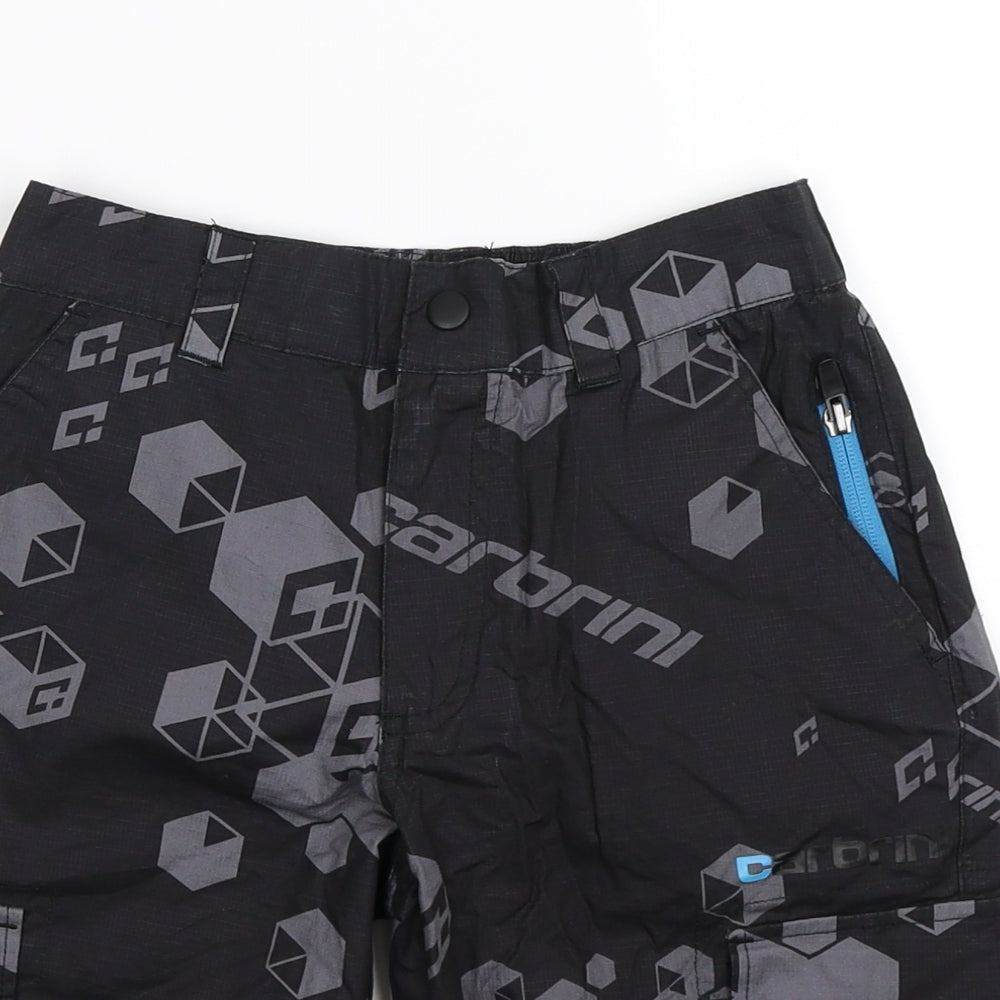 Carbrini Boys Black Geometric  Cargo Shorts Size 10-11 Years