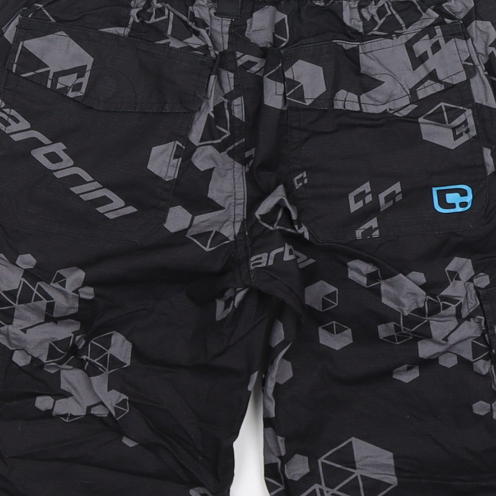 Carbrini Boys Black Geometric  Cargo Shorts Size 10-11 Years