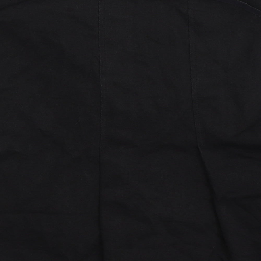 Topshop Womens Black  Denim Pleated Skirt Size 12