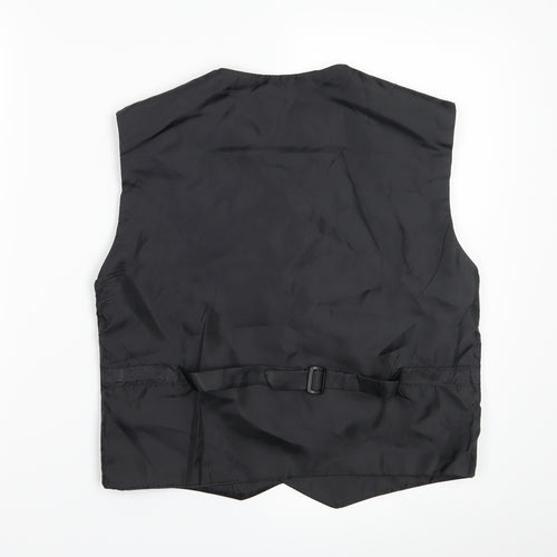 Preworn Boys Black   Jacket Waistcoat Size 13 Years