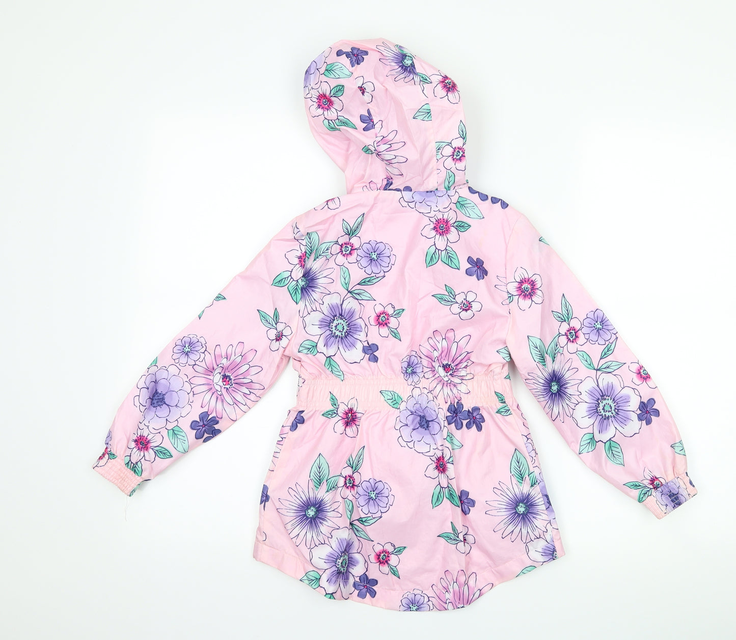 George Girls Pink Floral  Rain Coat Coat Size 5-6 Years