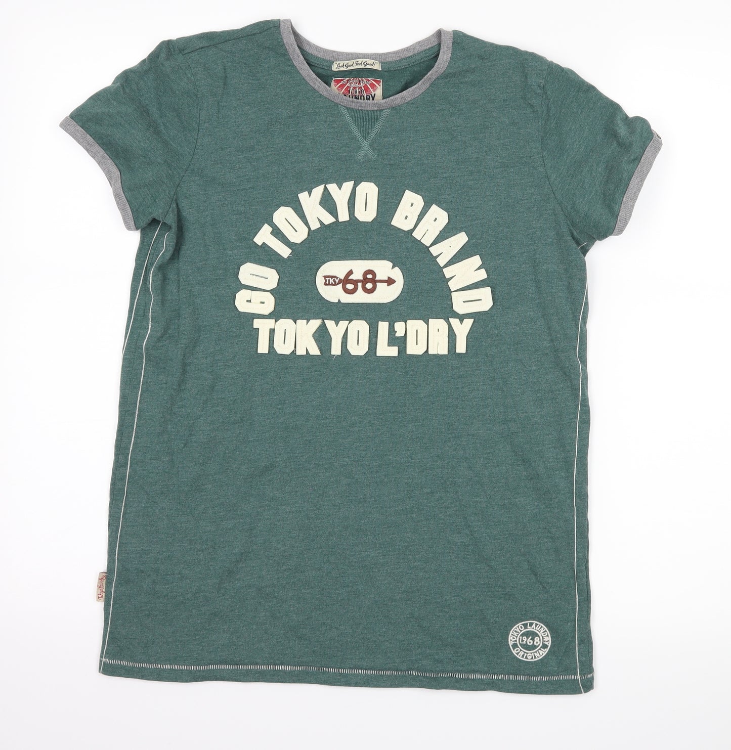 Tokyo Laundry Boys Green   Basic T-Shirt Size 13 Years