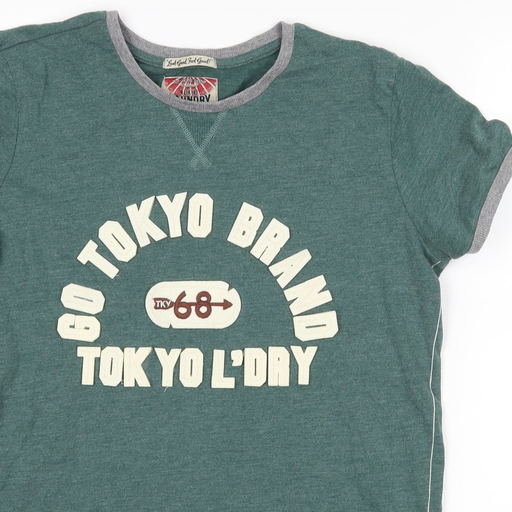 Tokyo Laundry Boys Green   Basic T-Shirt Size 13 Years