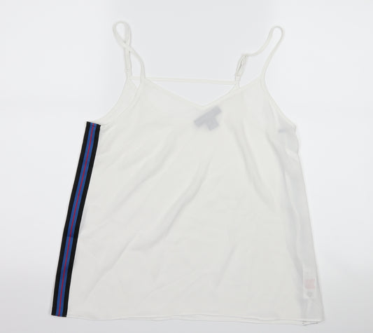 Front view of Primark women’s white camisole tank, size UK 8