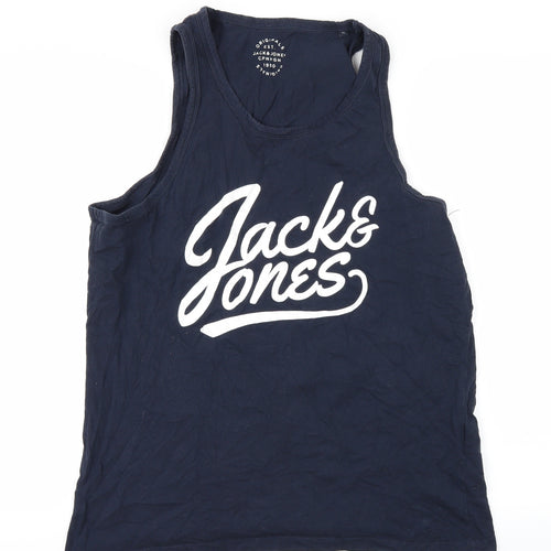 JACK & JONES Mens Blue    T-Shirt Size XL