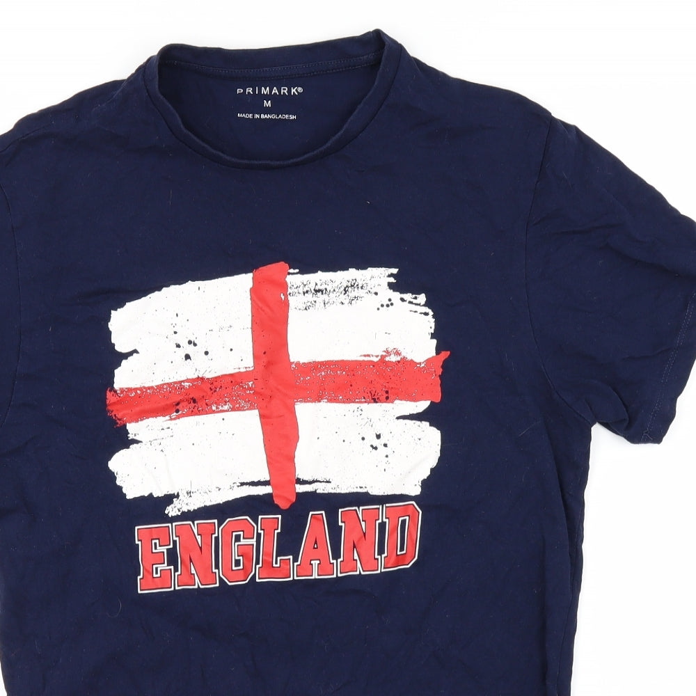Primark Mens Blue    T-Shirt Size M  - England