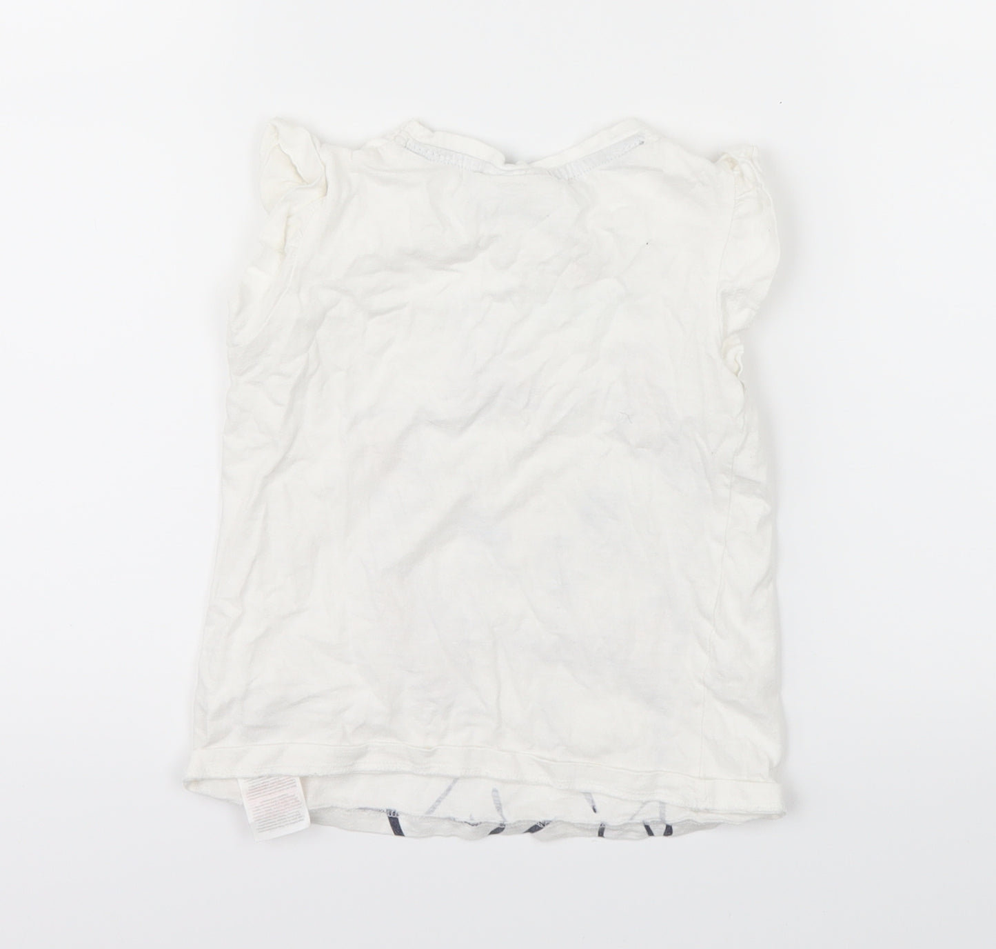 Disney Girls White   Basic T-Shirt Size 3-4 Years