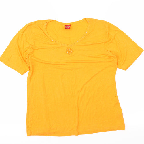 Lotus Womens Orange   Basic T-Shirt Size 2XL