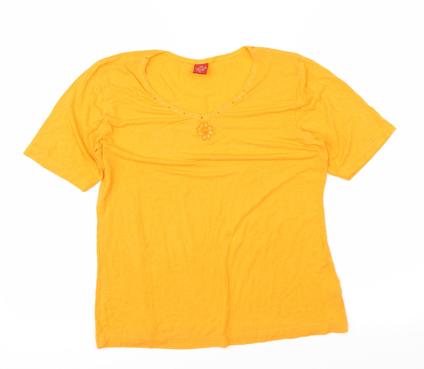 Lotus Womens Orange   Basic T-Shirt Size 2XL