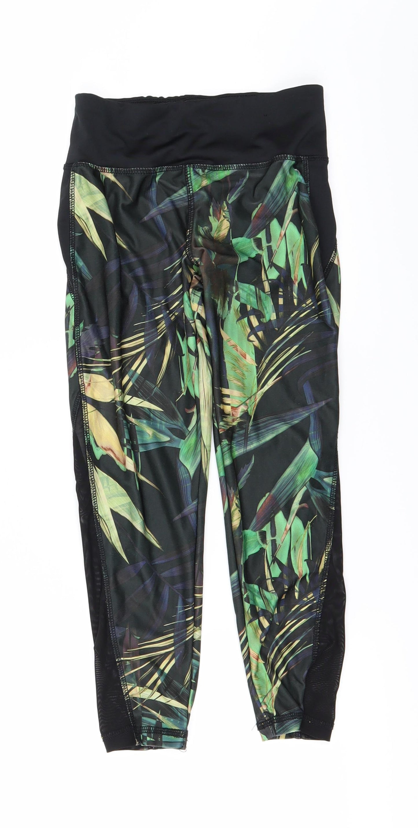 Workout Womens Green Floral  Jegging Leggings Size 6 L20 in