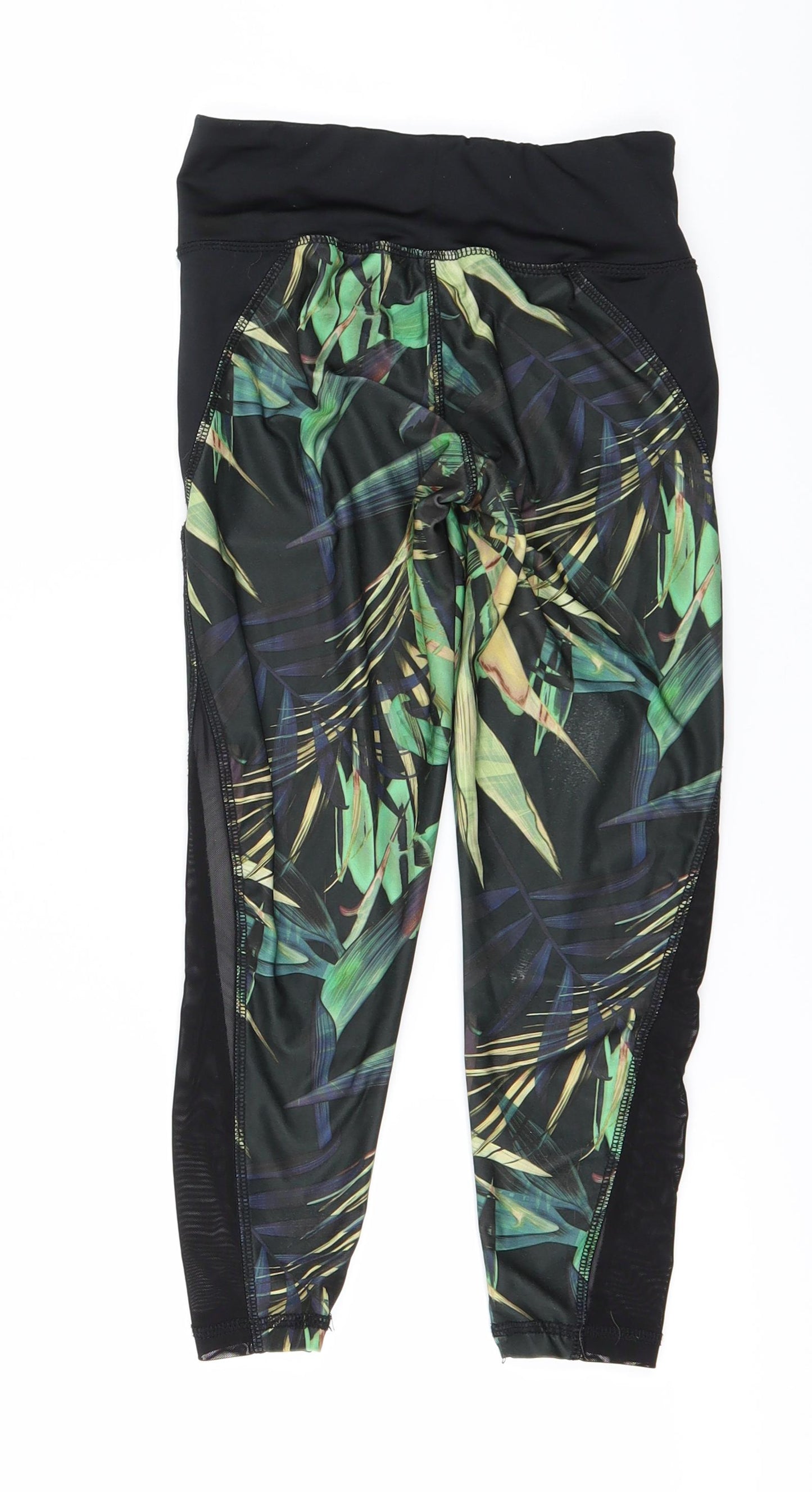 Workout Womens Green Floral  Jegging Leggings Size 6 L20 in