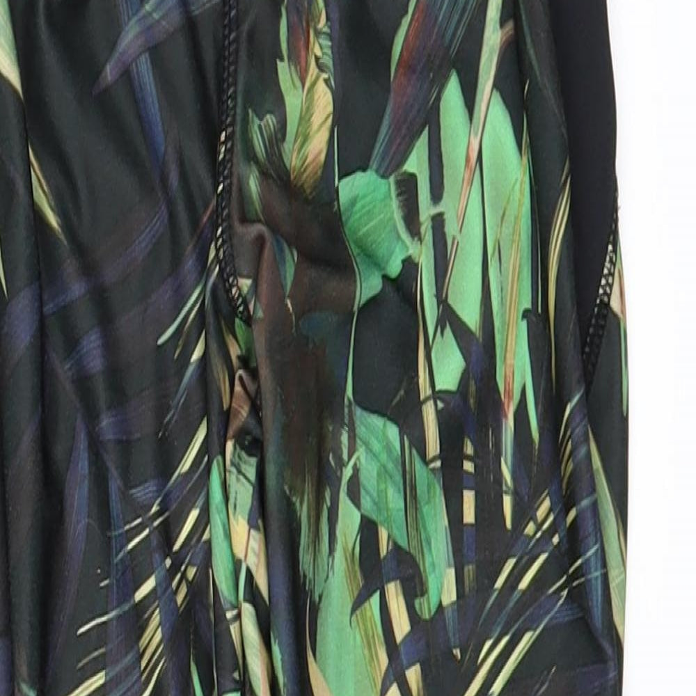 Workout Womens Green Floral  Jegging Leggings Size 6 L20 in