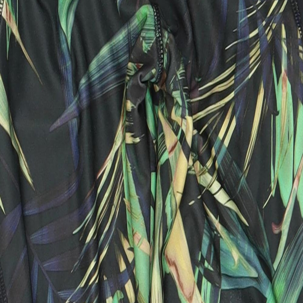 Workout Womens Green Floral  Jegging Leggings Size 6 L20 in