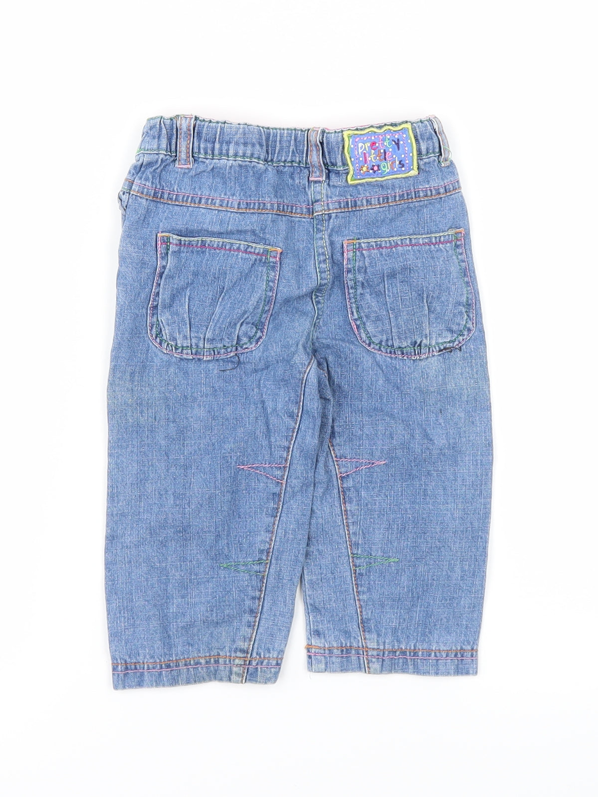 Minoti Girls Blue  Denim Cargo Jeans Size 9-12 Months