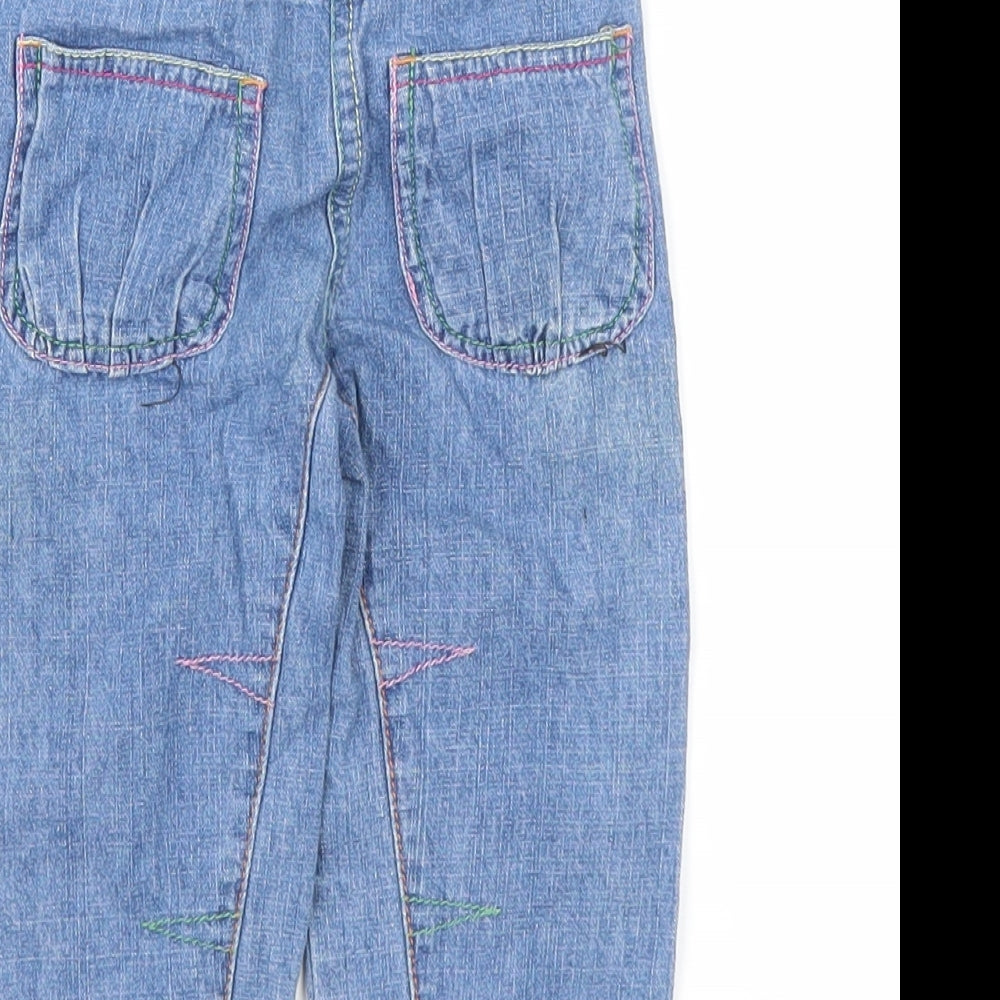 Minoti Girls Blue  Denim Cargo Jeans Size 9-12 Months