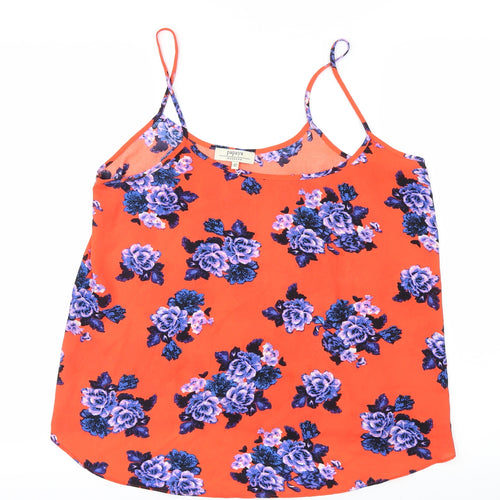 Papaya Womens Red Floral  Basic T-Shirt Size 12