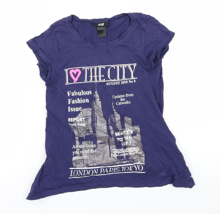 H&M Girls Purple   Basic T-Shirt Size 9-10 Years