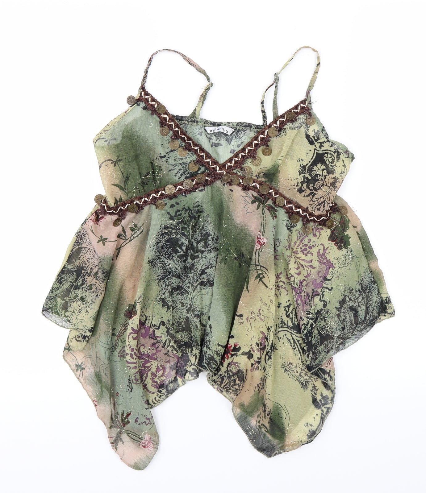 RU BY Womens Green   Basic Blouse Size L