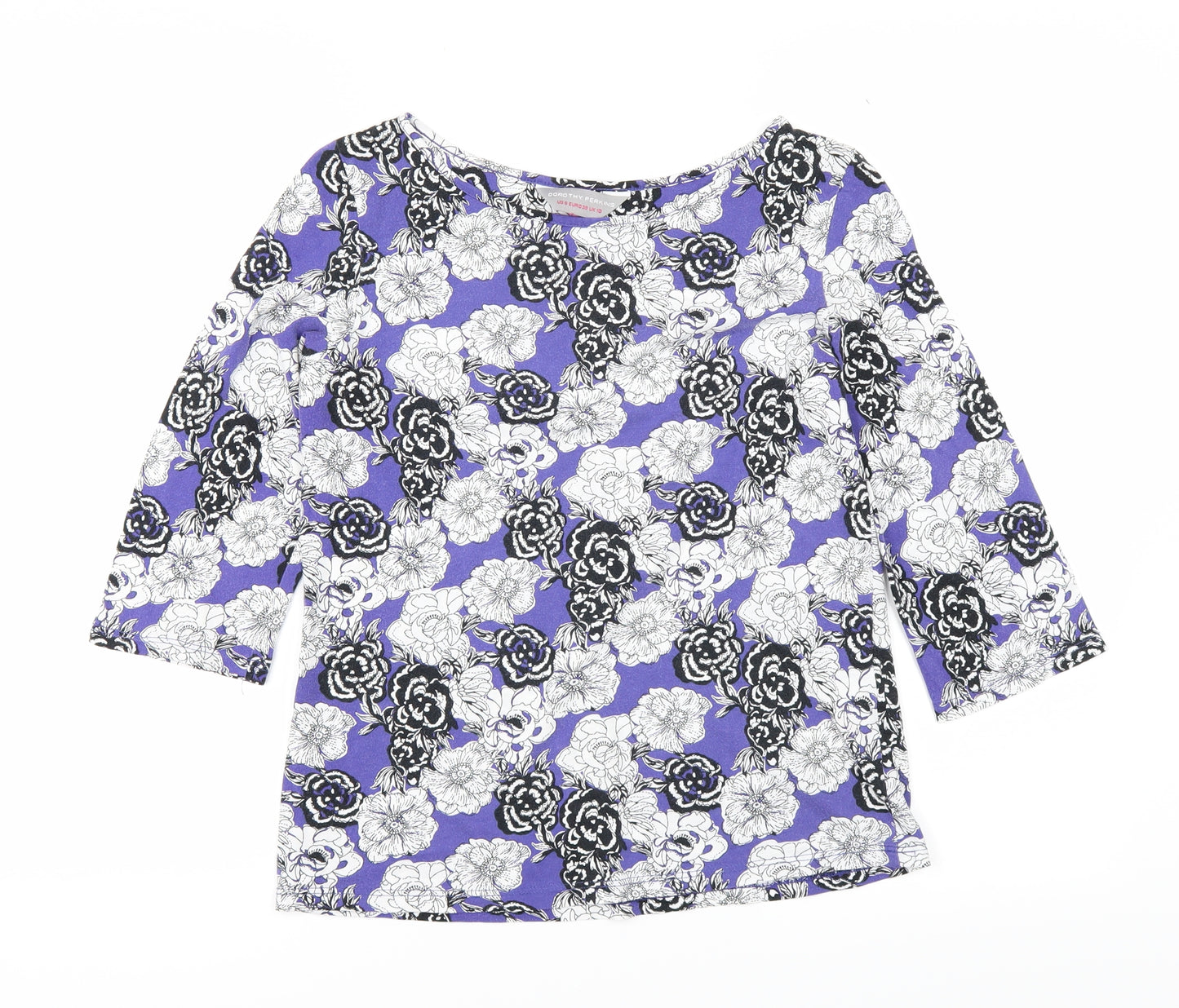 Dorothy Perkins Womens Purple Floral  Basic T-Shirt Size 10