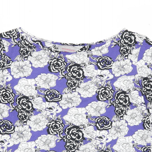 Dorothy Perkins Womens Purple Floral  Basic T-Shirt Size 10