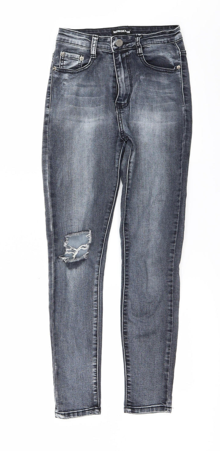 MOMOKROM Womens Blue   Skinny Jeans Size 6 L26 in