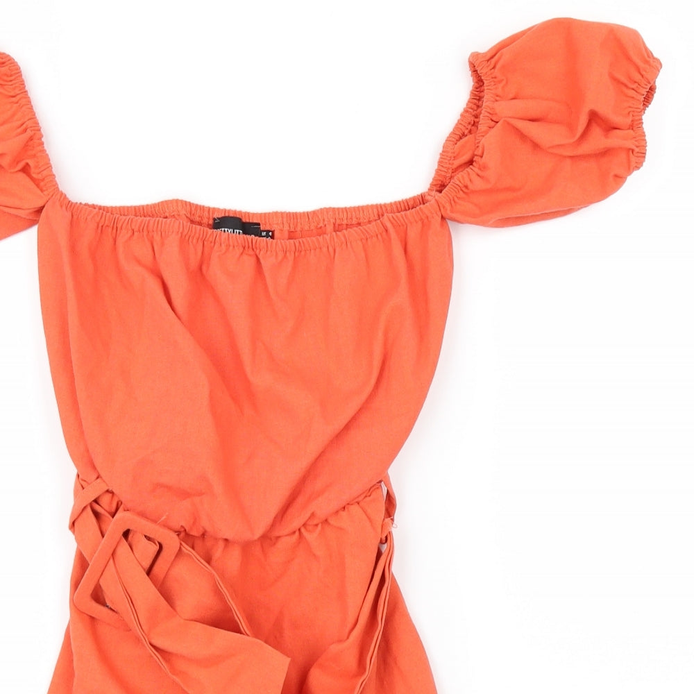 PRETTYLITTLETHING Womens Orange   A-Line  Size 4