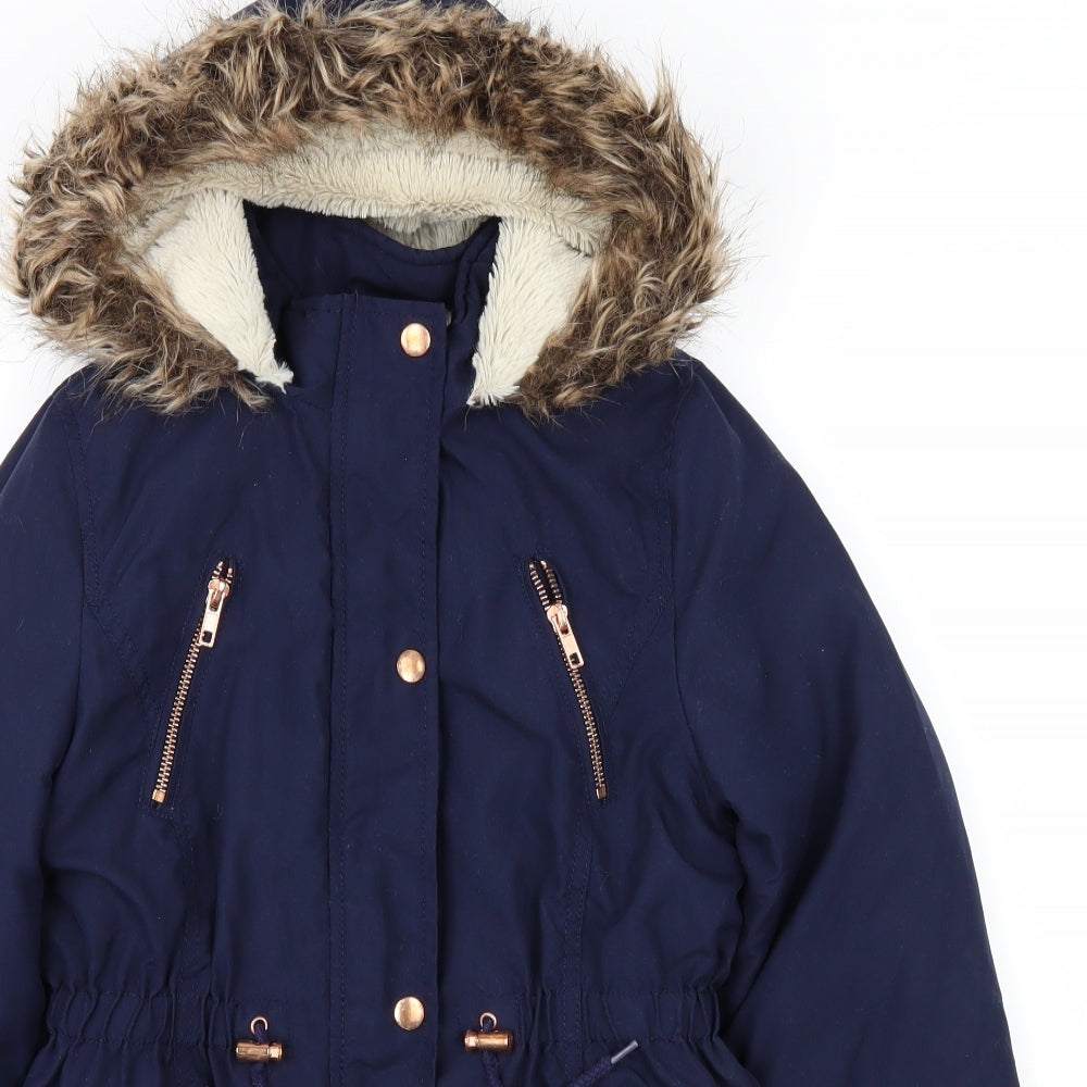 George Girls Blue   Rain Coat Coat Size 9-10 Years