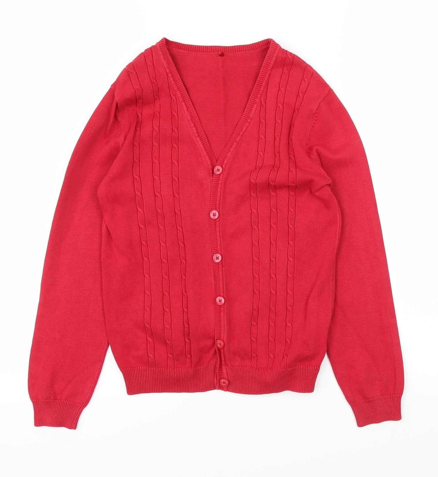 George Girls Red   Cardigan Jumper Size 9-10 Years