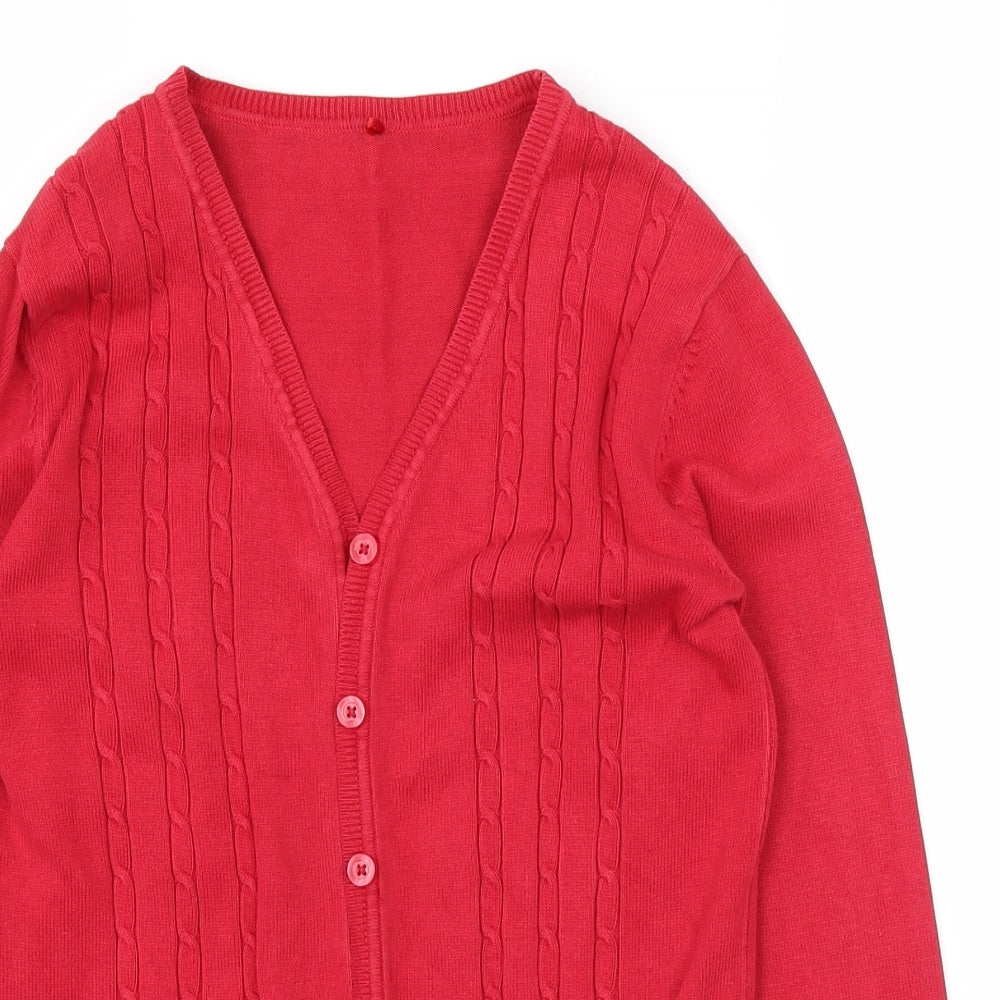 George Girls Red   Cardigan Jumper Size 9-10 Years