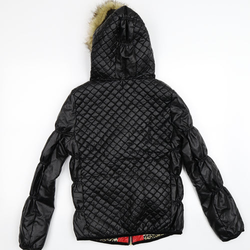 Angelle Womens Black   Parka Coat Size M