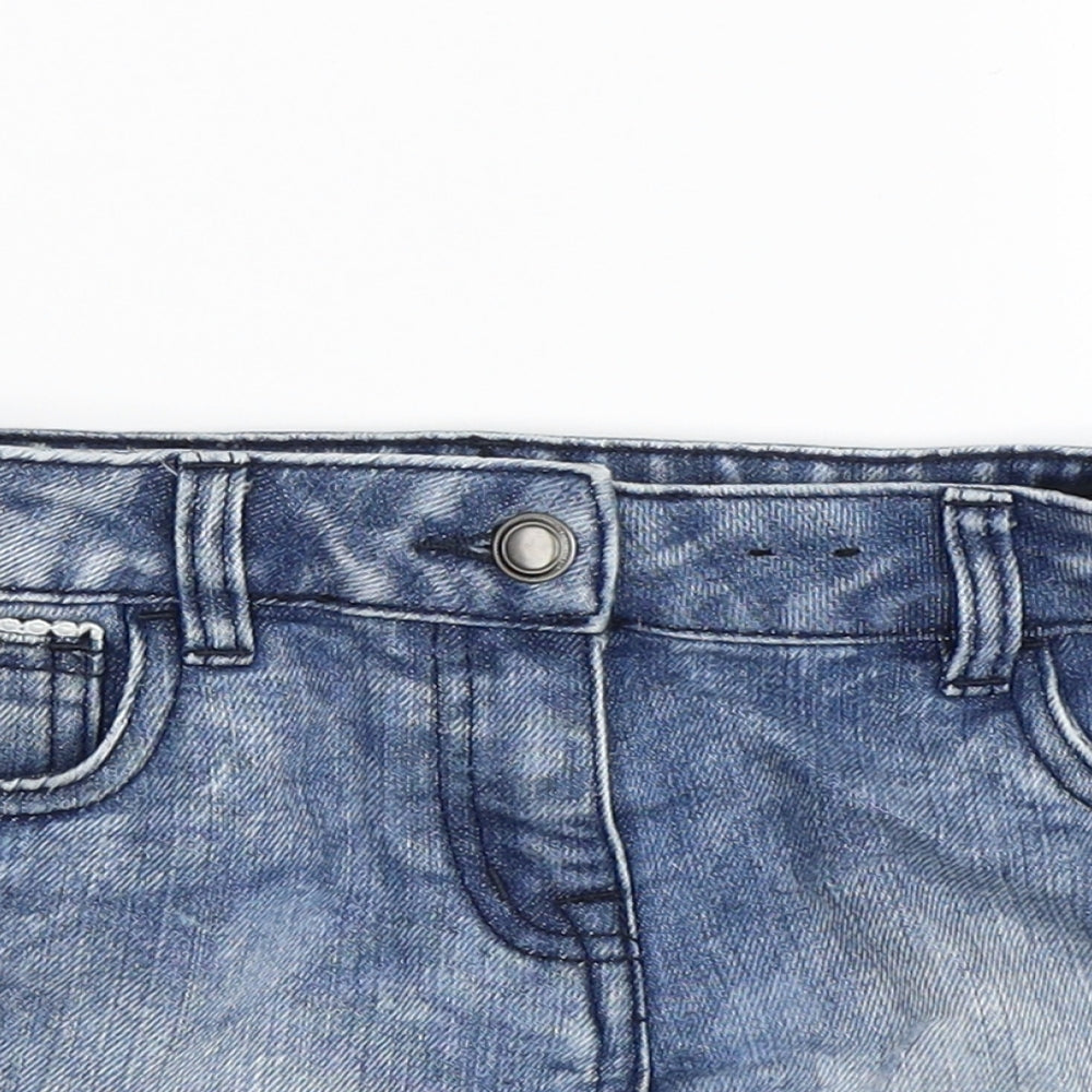 George Girls Blue   Dungaree Shorts Shorts Size 6-7 Years