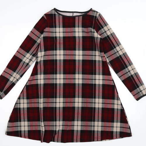 Preworn Womens Red Check  Shift  Size 8
